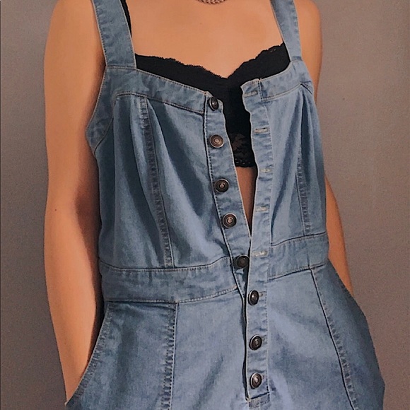 ~Light Blue Baggy Overall Shorts~<3 (Never Used) - Picture 1 of 5
